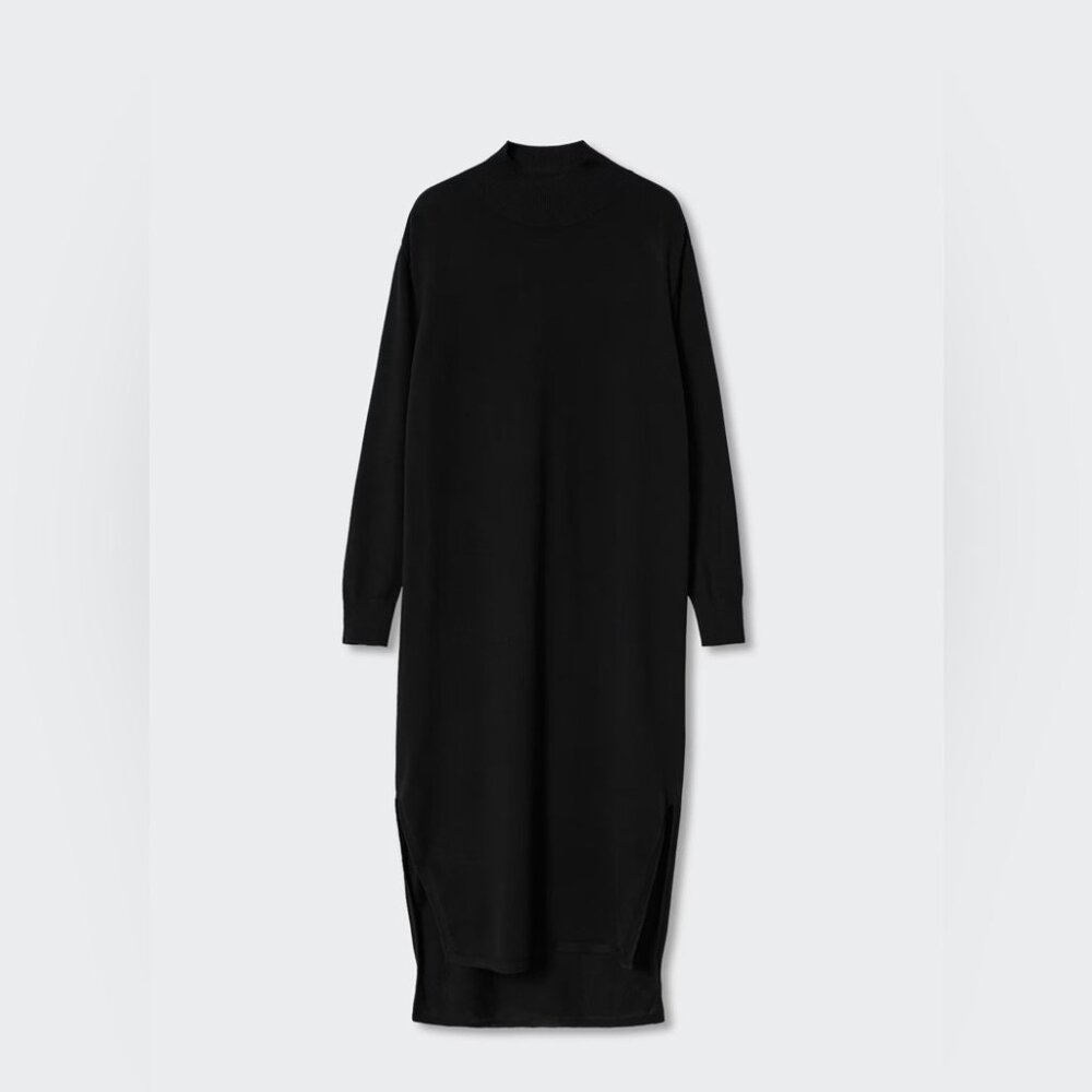 Mango [8] Perkins Dress Black NWT - Picture 5 of 10